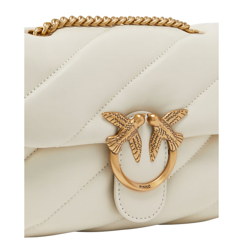 Borsa Donna Love Puff Classic Mini, in nappa, con patta e logo Love Birds